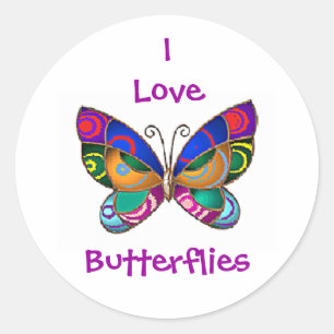 Adesivo Redondo Adoro Borboletas Redondas