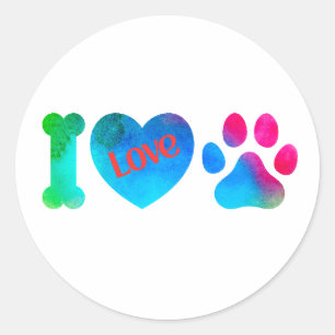 Adesivo Redondo Adoro Cães Vidro-Arredondado, Decal de Cachorro
