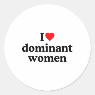 Adesivo Redondo Adoro Camisa De Mulheres Dominantes - Coração, Dom