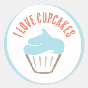 Adesivo Redondo Adoro Cupcakes Sticker