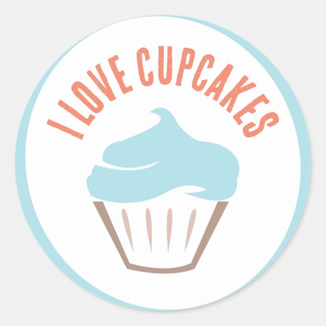 Adesivo Redondo Adoro Cupcakes Sticker (Frente)