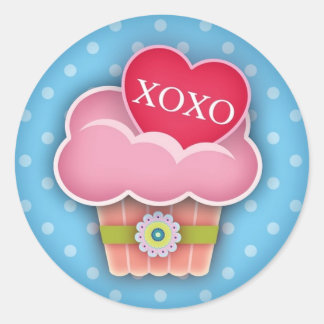 Adesivo Redondo Adoro Cupcakes XOXO Sticker
