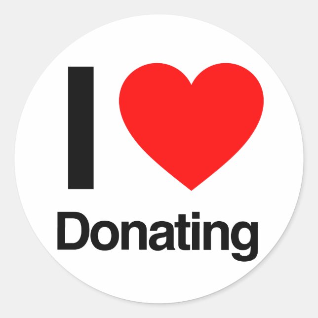 Adesivo Redondo adoro doar (Frente)