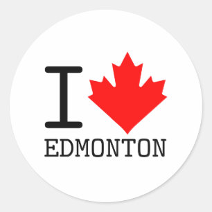Adesivo Redondo Adoro Edmonton, Alberta Canada Maple Leaf