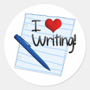 Adesivo Redondo Adoro Escrevendo