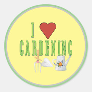 Adesivo Redondo Adoro Gardening Illustrated Text