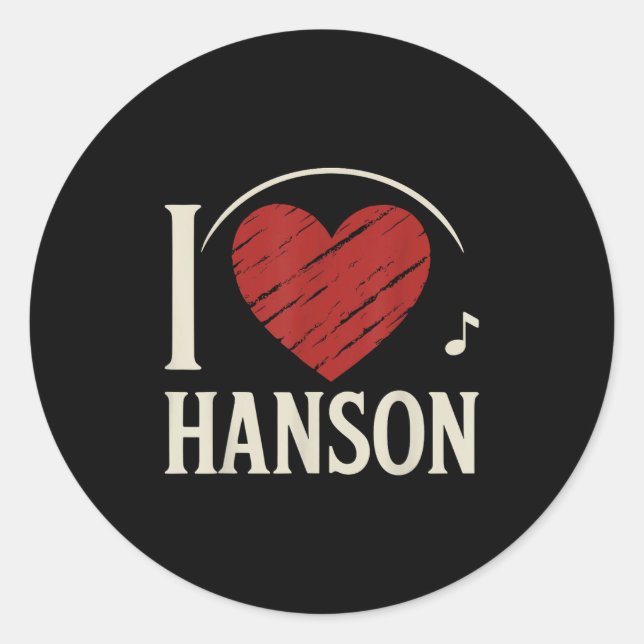 Adesivo Redondo Adoro Hanson County I Heart Hanson (Frente)