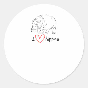 Adesivo Redondo Adoro Hippos - Wild Life S Sticker