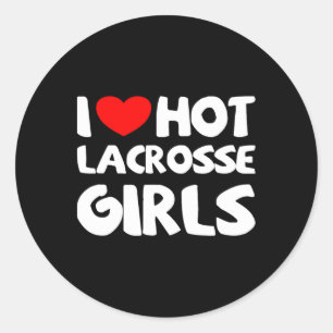 Adesivo Redondo Adoro Hot Lacrosse Meninas Engraçadas Esporte Card