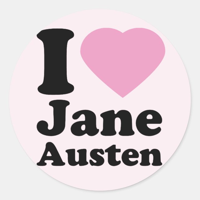 Adesivo Redondo Adoro Jane Austen Stickers (Frente)