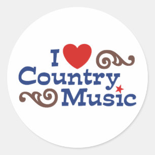 Adesivo Redondo Adoro música country