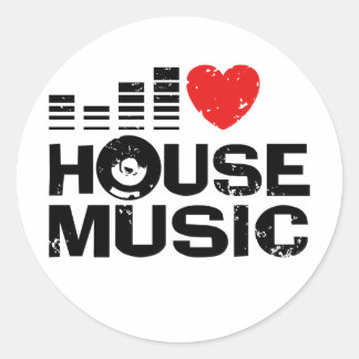 Adesivo Redondo Adoro Música House