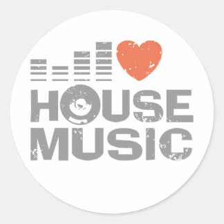 Adesivo Redondo Adoro Música House