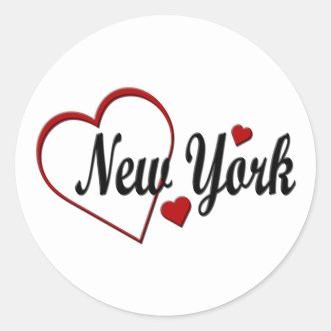 Adesivo Redondo Adoro New York Hearts (Frente)