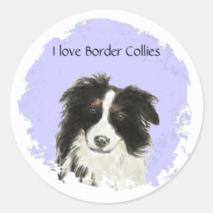 Adesivo Redondo Adoro o Border Collies Sticker