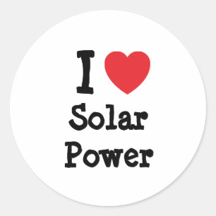 Adesivo Redondo Adoro o coração de energia solar personalizado
