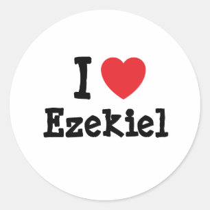 Adesivo Redondo Adoro o coração Ezekiel personalizado