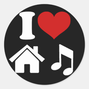 Adesivo Redondo Adoro o House Music Sticker