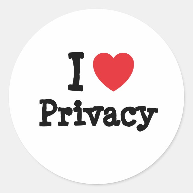 Adesivo Redondo Adoro o Privacy Heart personalizado (Frente)