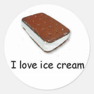 Adesivo Redondo Adoro o sorvete Vanilla Sandwich Sticker