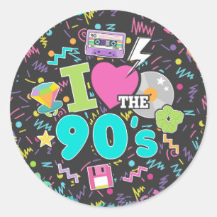Adesivo Redondo Adoro o Sticker dos anos 90