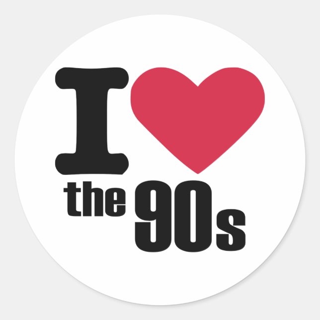Adesivo Redondo Adoro os anos 90 (Frente)