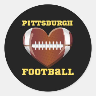 Adesivo Redondo Adoro Pittsburgh Futebol Heart Women Toddler Gir