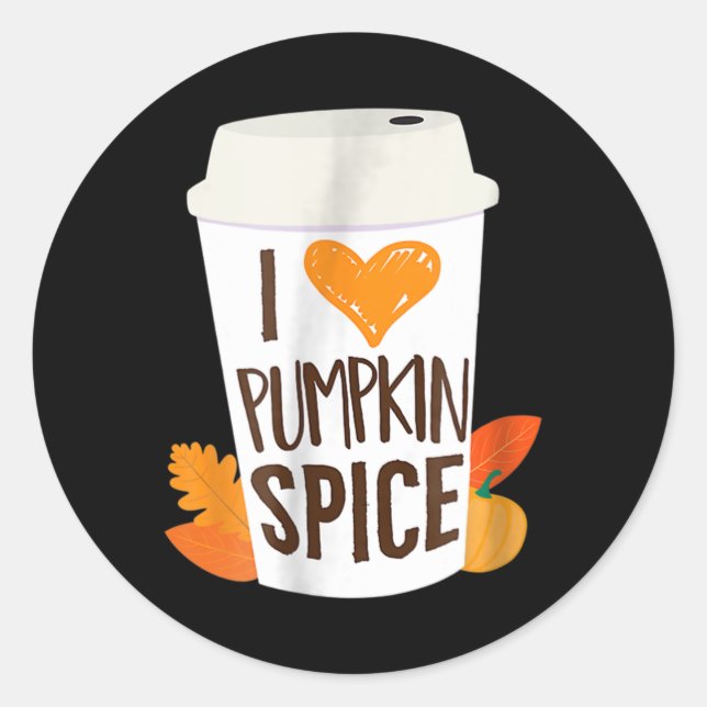 Adesivo Redondo Adoro Pumpkin Spice Café Autumn Fall Season PS (Frente)