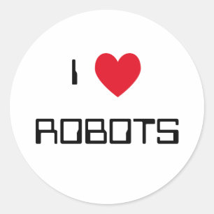 Adesivo Redondo Adoro Robots Stickers