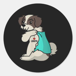 Adesivo Redondo Adoro vovó Tattoo Shih Tzu Grandmân Dog