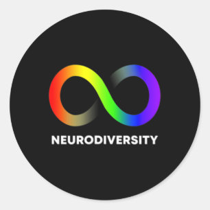Adesivo Redondo Adotar Neurodiversity Autism Adhd Asd Infinity Ra