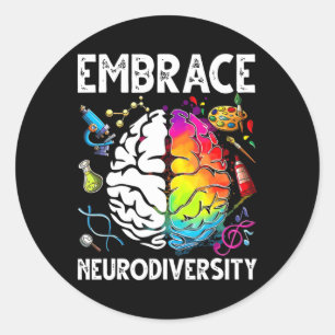 Adesivo Redondo Adotar Neurodiversity Autismo Professor Mo