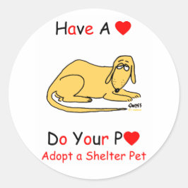 Adesivo Redondo Adotar um Animal-Abrigo