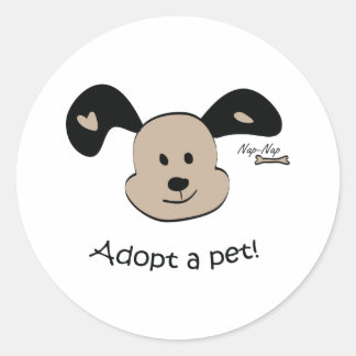 Adesivo Redondo Adotar um animal de estimação