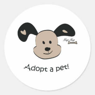 Adesivo Redondo Adote um animal de estimação