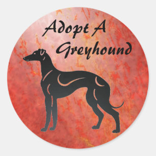 Adesivo Redondo Adote um cão do galgo