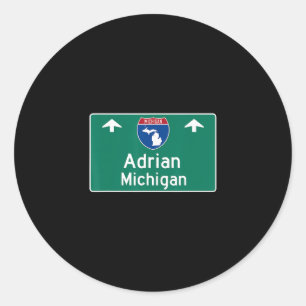 Adesivo Redondo Adrian Michigan Mi Rodovia Interestadual Férias So