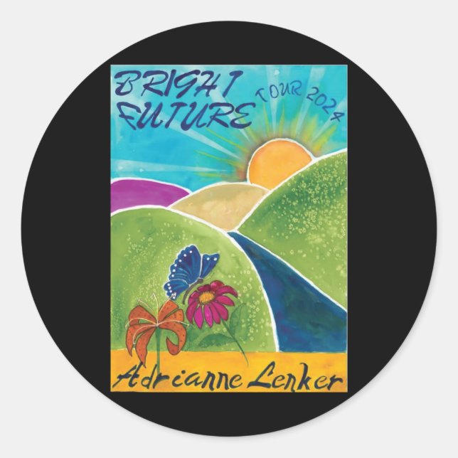 Adesivo Redondo Adrianne Lenker Sticker no Futuro Brilhante (Frente)