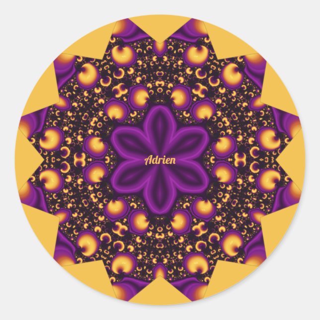 Adesivo Redondo ADRIEN ~ ABPENER OLHOS ~ Amarelo Púrpura Laranja N (Frente)