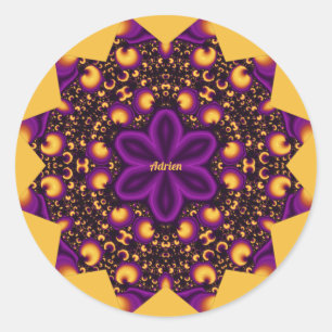 Adesivo Redondo ADRIEN ~ ABPENER OLHOS ~ Amarelo Púrpura Laranja N