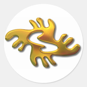 Adesivo Redondo Adrinkra-paz-ouro