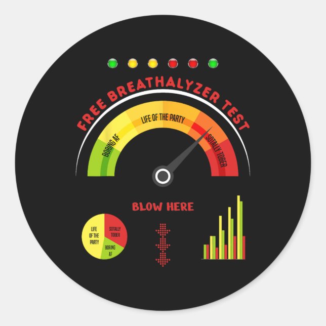 Adesivo Redondo Adulto Halloween Costume Breathalyzer mens hallowe (Frente)