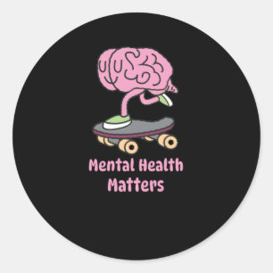 Adesivo Redondo Adulto Mental Health S Vintage Cinema Design Stick