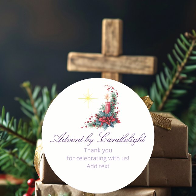 Adesivo Redondo Advent by Candlelight Women Ministry P Christmas (Advent by Candlelight Women Ministry Church Devotional Spiritual  Christmas Classic Round Sticker)