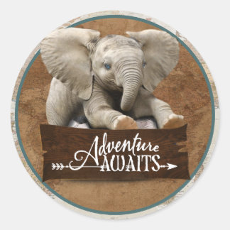 Adesivo Redondo Adventure Aguarda Autocolantes