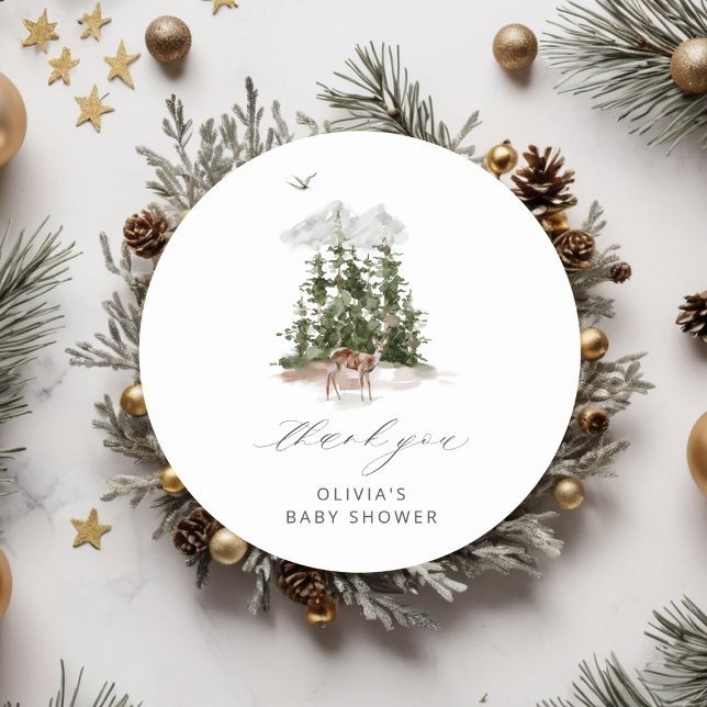 Adesivo Redondo Adventure Aguarda Chá de fraldas Muito Obrigado (Criador carregado)