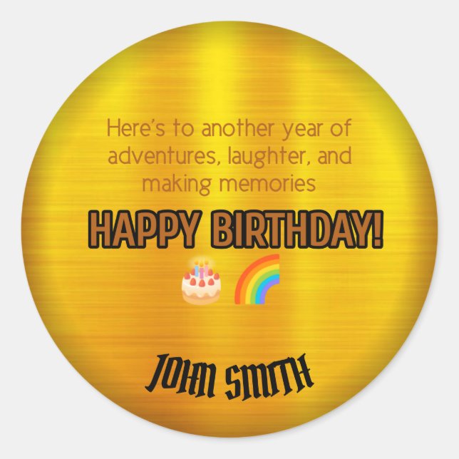 Adesivo Redondo Adventure Aguarda: Parabéns (Frente)