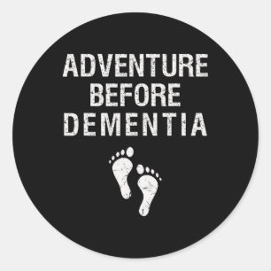 Adesivo Redondo Adventure Antes Da Demência Engraçada Viagem