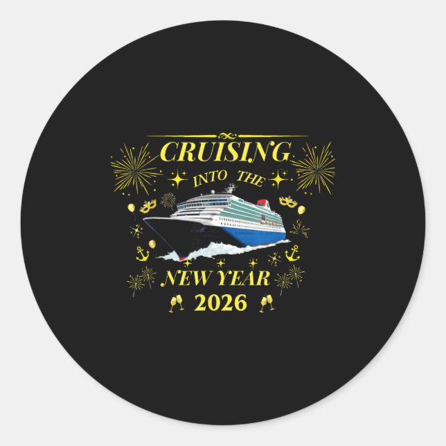 Adesivo Redondo Adventure Awaits – Welcome 2026  (Frente)