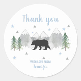 Adesivo Redondo Adventure Bear Sticker Labels - Obrigado Stickers